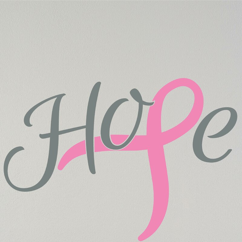 Enchantingly Elegant Hope Ribbon For Breast Cancer Awareness Vinyl Wall